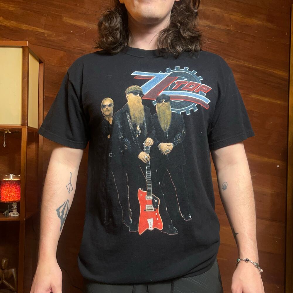 ZZ TOP Summer 2007 Hollywood Blues Tour T-Shirt Size L Official Retro Rock